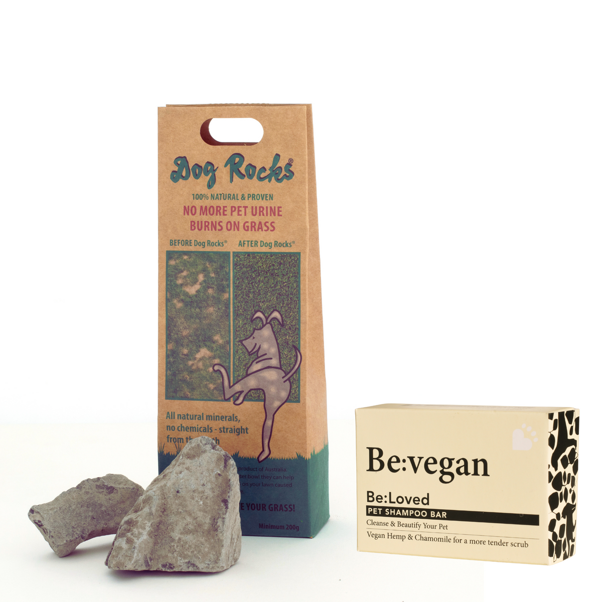Dog Rocks - 2 Month Supply - 200g (0.4lb) + BeLoved Shampoo Bar – Dog ...